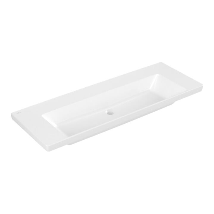 V&B Schrank-Waschtisch Subway 3.0 130x47cm, eck., o. HL/o Überlauf, weiß