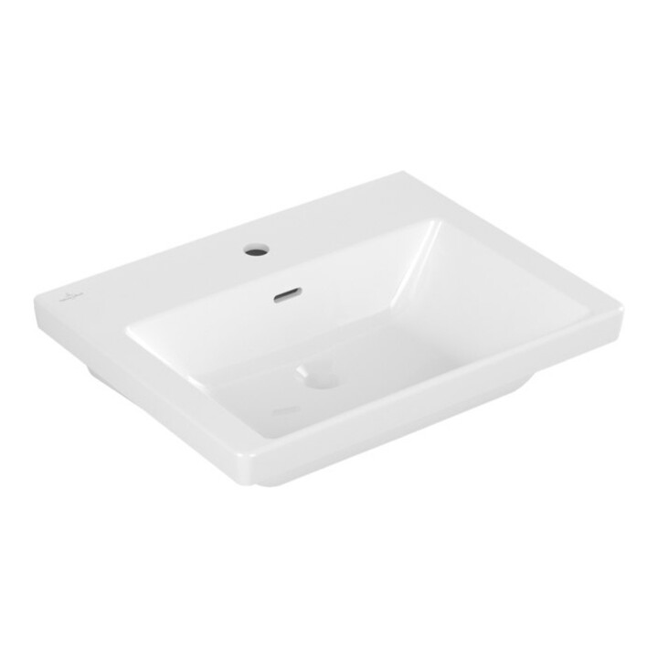 V&B Schrank-Waschtisch Subway 3.0 60x47cm, eck., m 1 HL/mit Überlauf, weiß