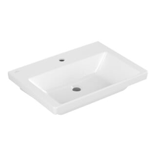 V&B Schrank-Waschtisch Subway 3.0 65x47cm, eck., m 1 HL/o Überlauf, weiß