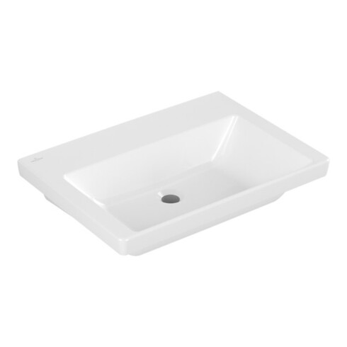 V&B Schrank-Waschtisch Subway 3.0 65x47cm, eck., o. HL/o Überlauf, weiß
