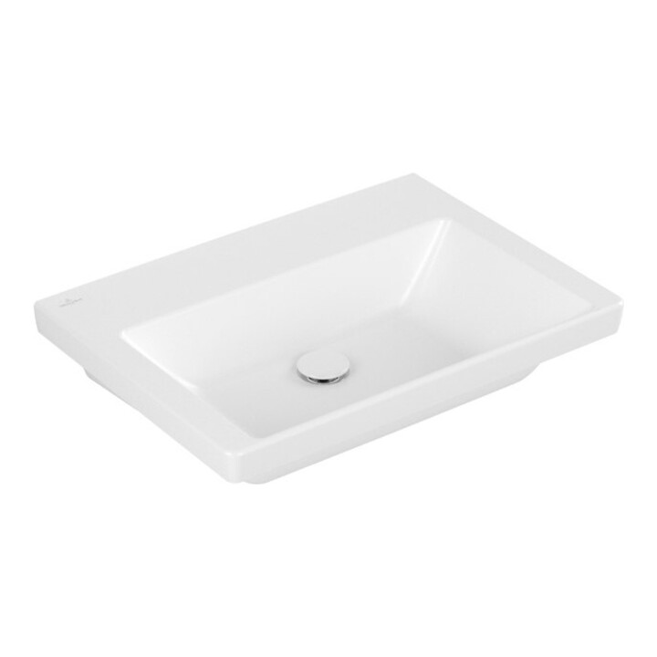 V&B Schrank-Waschtisch Subway 3.0 65x47cm, eck., o. HL/o ÜL, st. wh. C+
