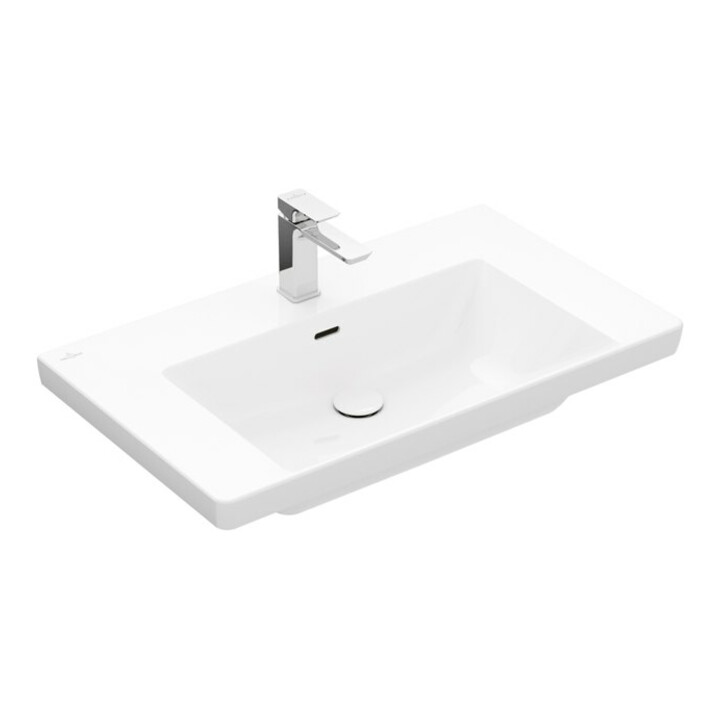 V&B Schrank-Waschtisch Subway 3.0 80x47cm, eck., m 1 HL/mit Überlauf, weiß