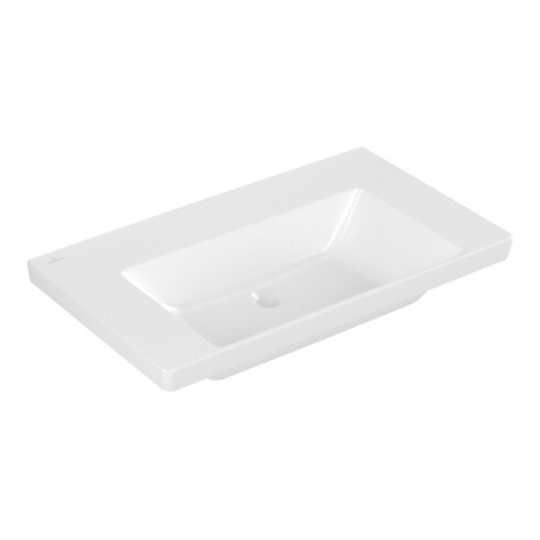 V&B Schrank-Waschtisch Subway 3.0 80x47cm, eck., o. HL/o Überlauf, weiß