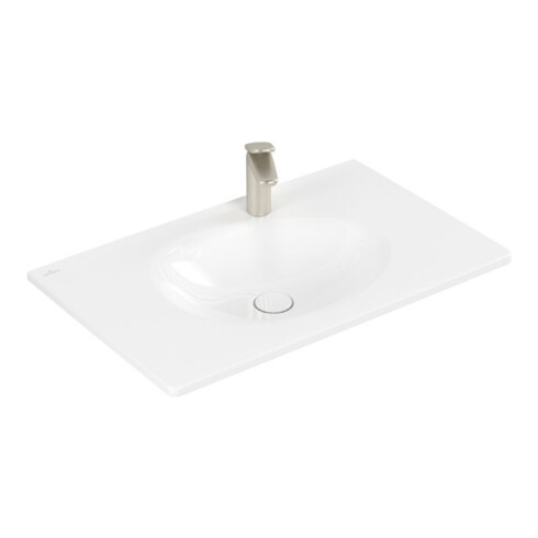 V&B Schrankwaschtisch Antao 80x50cm, eck., 1 HL, o. ÜL, weiß C-plus