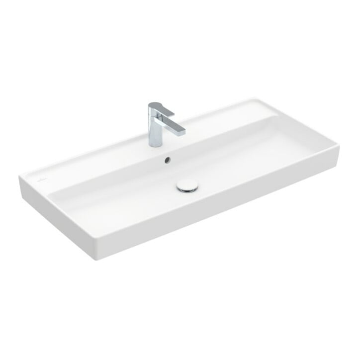 V&B Schrankwaschtisch Collaro 100x47, mit Überlauf, stone white C-plus