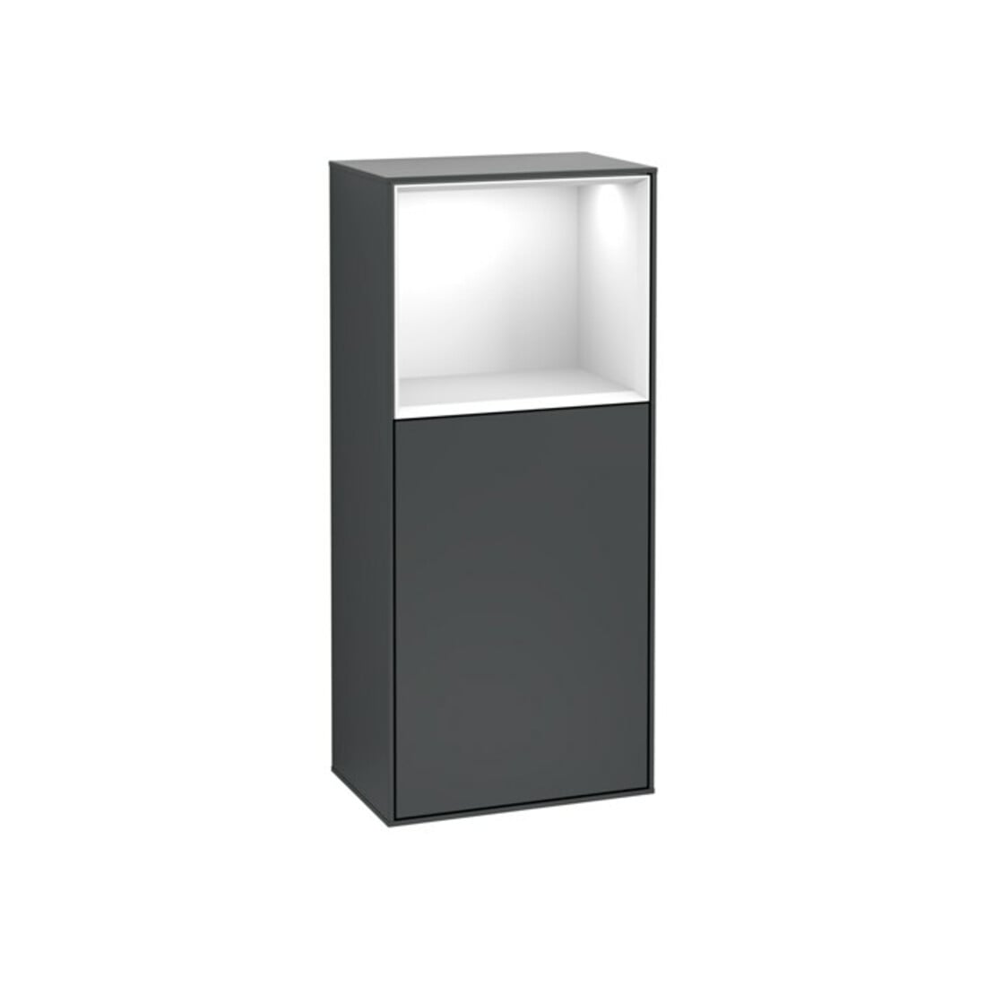 V&B Seitenschrank Finion 41,8x93,6cm, l, Rg o g wh., md bl. m Lac