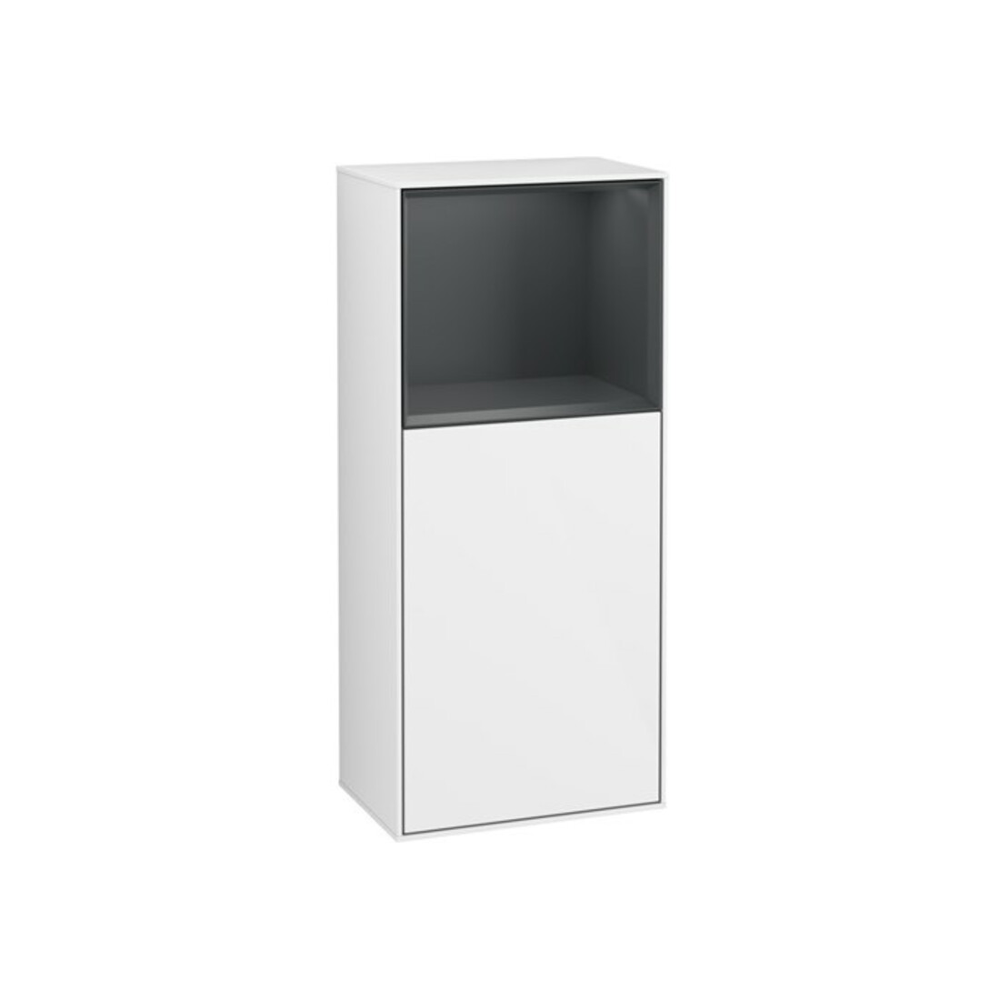 V&B Seitenschrank Finion 41,8x93,6cm, l, Rg o md b m, glo wh. Lac