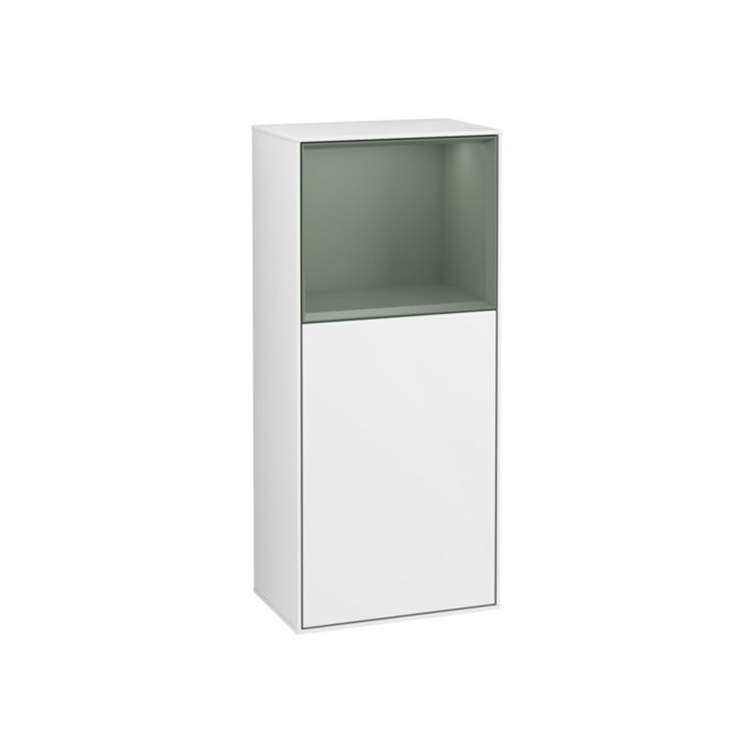 V&B Seitenschrank Finion 41,8x93,6cm, l, Rg o Oli. m, glo wh. Lac