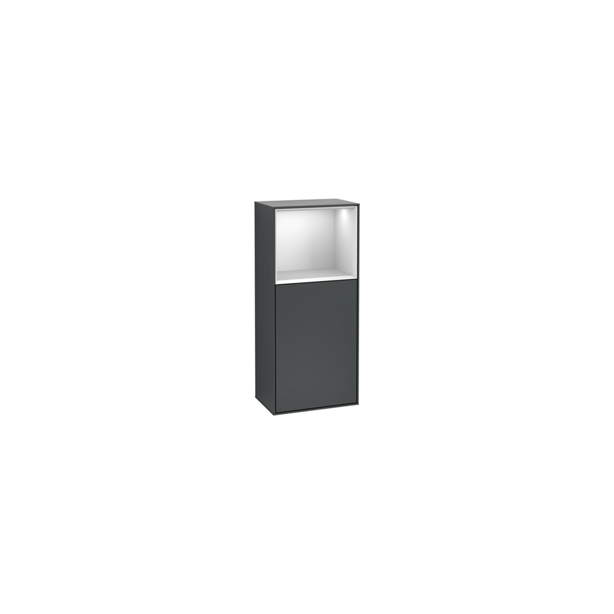 V&B Seitenschrank Finion 41,8x93,6cm, l, Rg o wh. m, md bl. m Lac ; Villeroy & Boch