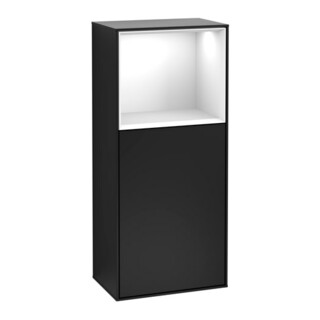 V&B Seitenschrank Finion 41,8x93,6cm, l, Rg ob glo wh., bla m Lac