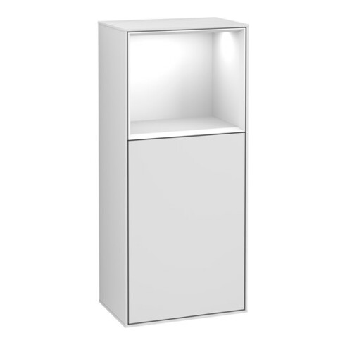 V&B Seitenschrank Finion 41,8x93,6cm, l, Rg ob glo wh., wh. m Lac
