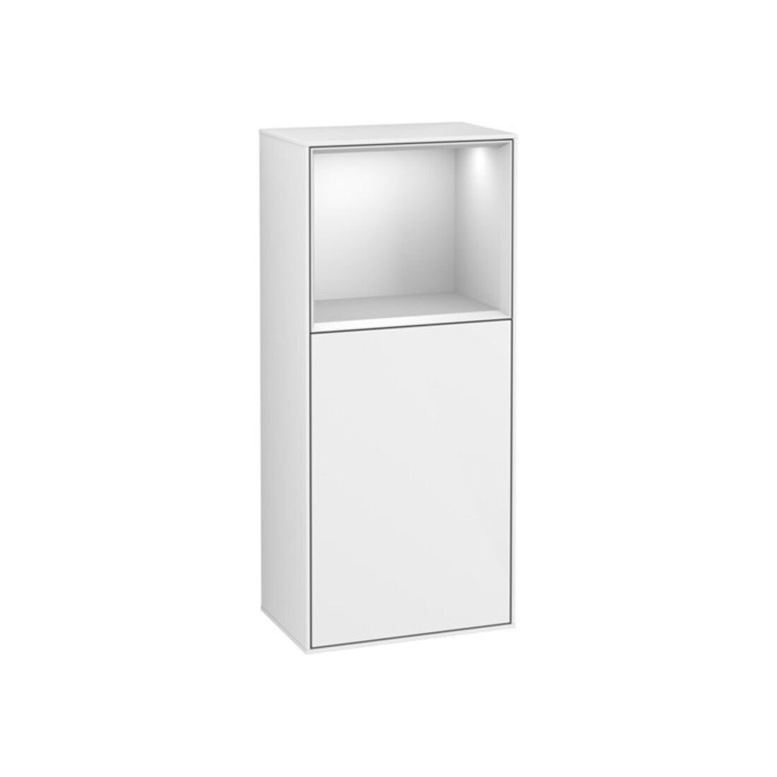 V&B Seitenschrank Finion 41,8x93,6cm, l, Rg ob wh. m, glo wh. Lac