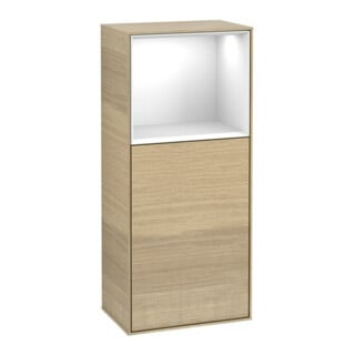 V&B Seitenschrank Finion 41,8x93,6cm, li, Reg ob glo wh., Oa ven