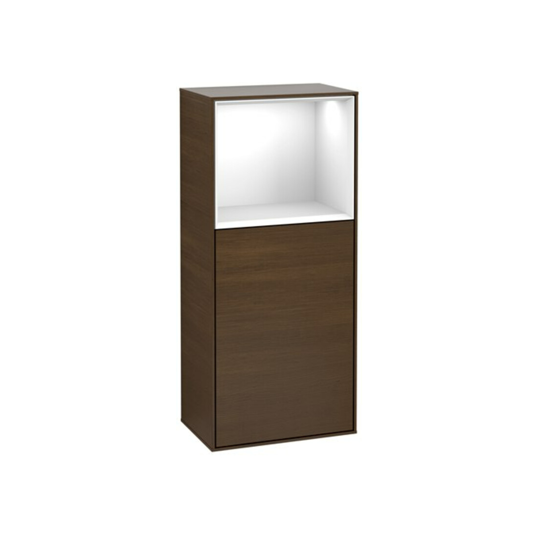 V&B Seitenschrank Finion 41,8x93,6cm, li, Reg ob glo wh., wal ven