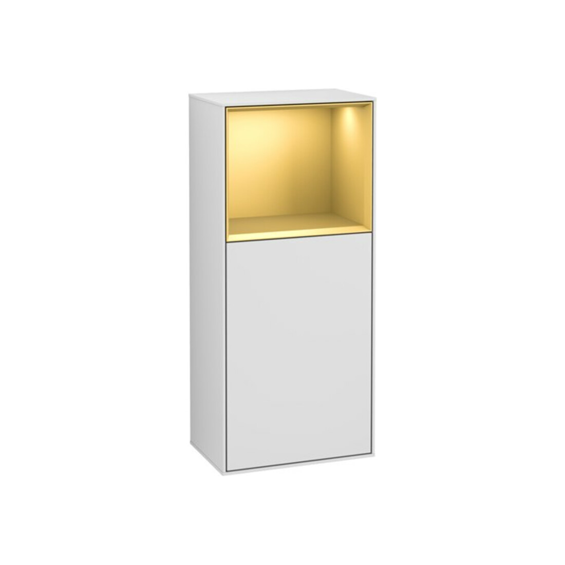 V&B Seitenschrank Finion 41,8x93,6cm, li, Reg ob gol m, wh. m Lac