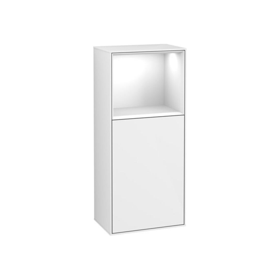V&B Seitenschrank Finion 41,8x93,6cm, r, Rg o g wh., glo wh. Lac