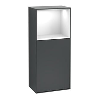 V&B Seitenschrank Finion 41,8x93,6cm, r, Rg o g wh., md bl. m Lac