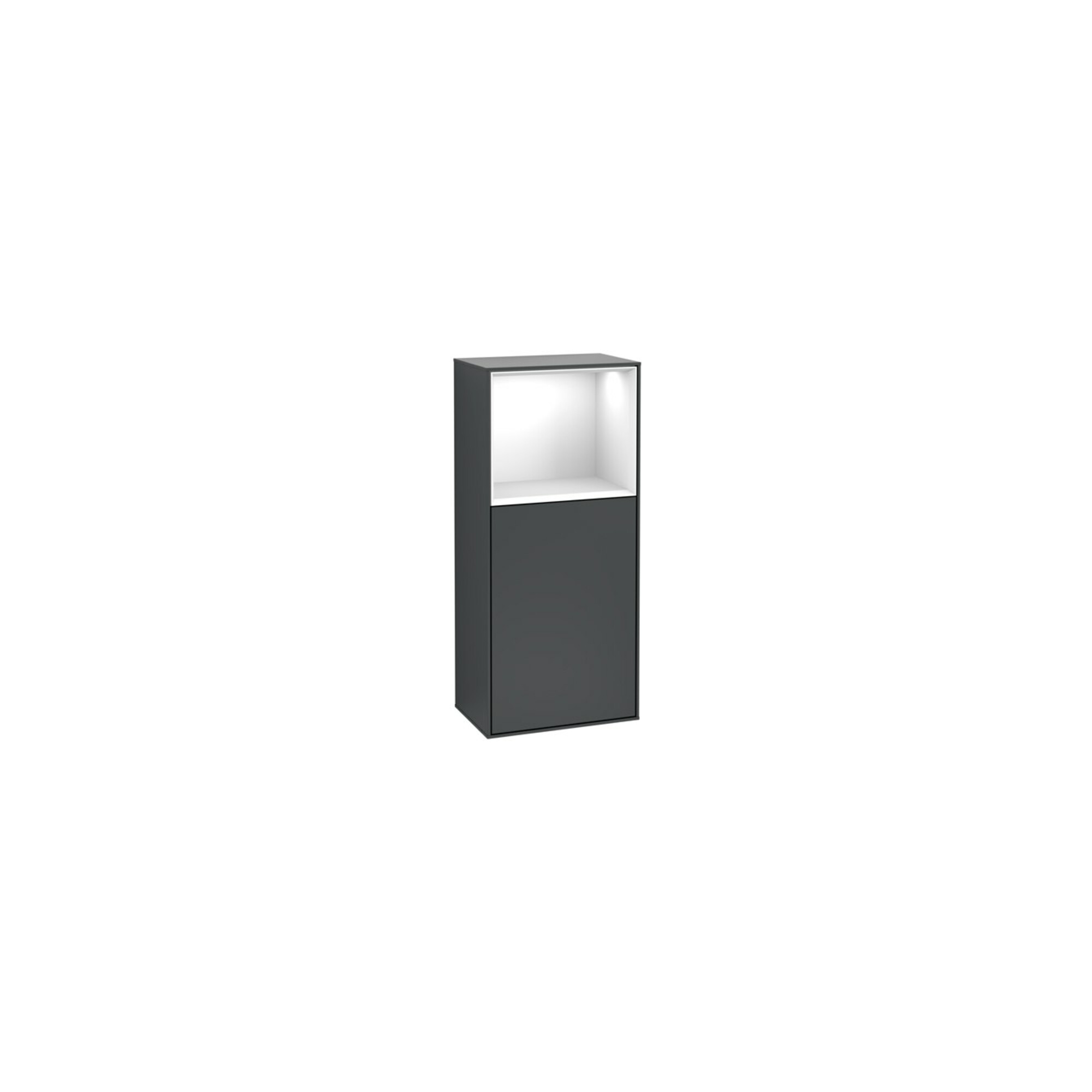 V&B Seitenschrank Finion 41,8x93,6cm, r, Rg o g wh., md bl. m Lac ; Villeroy & Boch