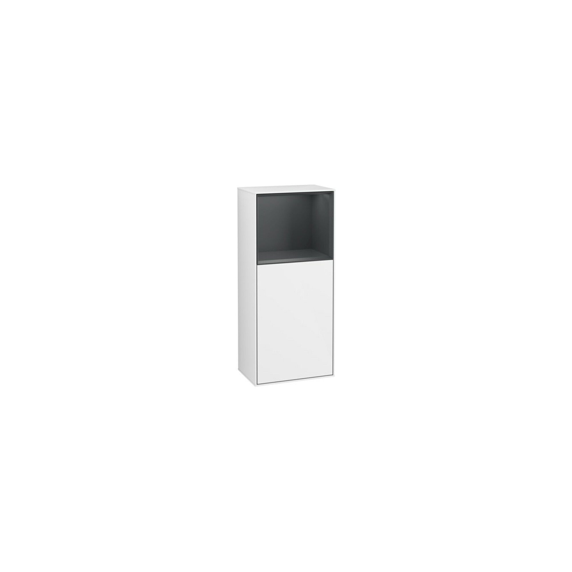 V&B Seitenschrank Finion 41,8x93,6cm, r, Rg o md b m, glo wh. Lac ; Villeroy & Boch