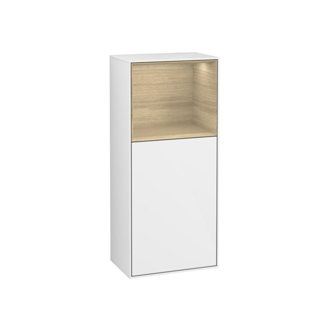 V&B Seitenschrank Finion 41,8x93,6cm, r, Rg o Oa ven, glo wh. Lac