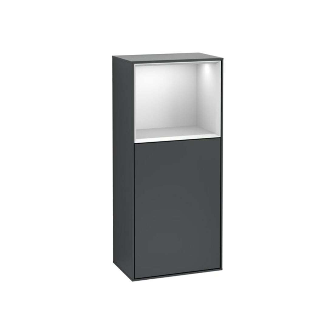 V&B Seitenschrank Finion 41,8x93,6cm, r, Rg o wh. m, md bl. m Lac