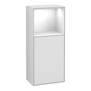 V&B Seitenschrank Finion 41,8x93,6cm, r, Rg ob glo wh., wh. m Lac