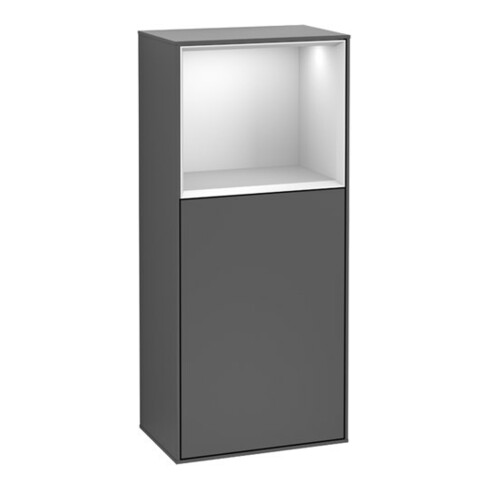 V&B Seitenschrank Finion 41,8x93,6cm, r, Rg si G m La, g wh. Lac