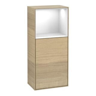 V&B Seitenschrank Finion 41,8x93,6cm, re, Reg ob glo wh., Oa ven