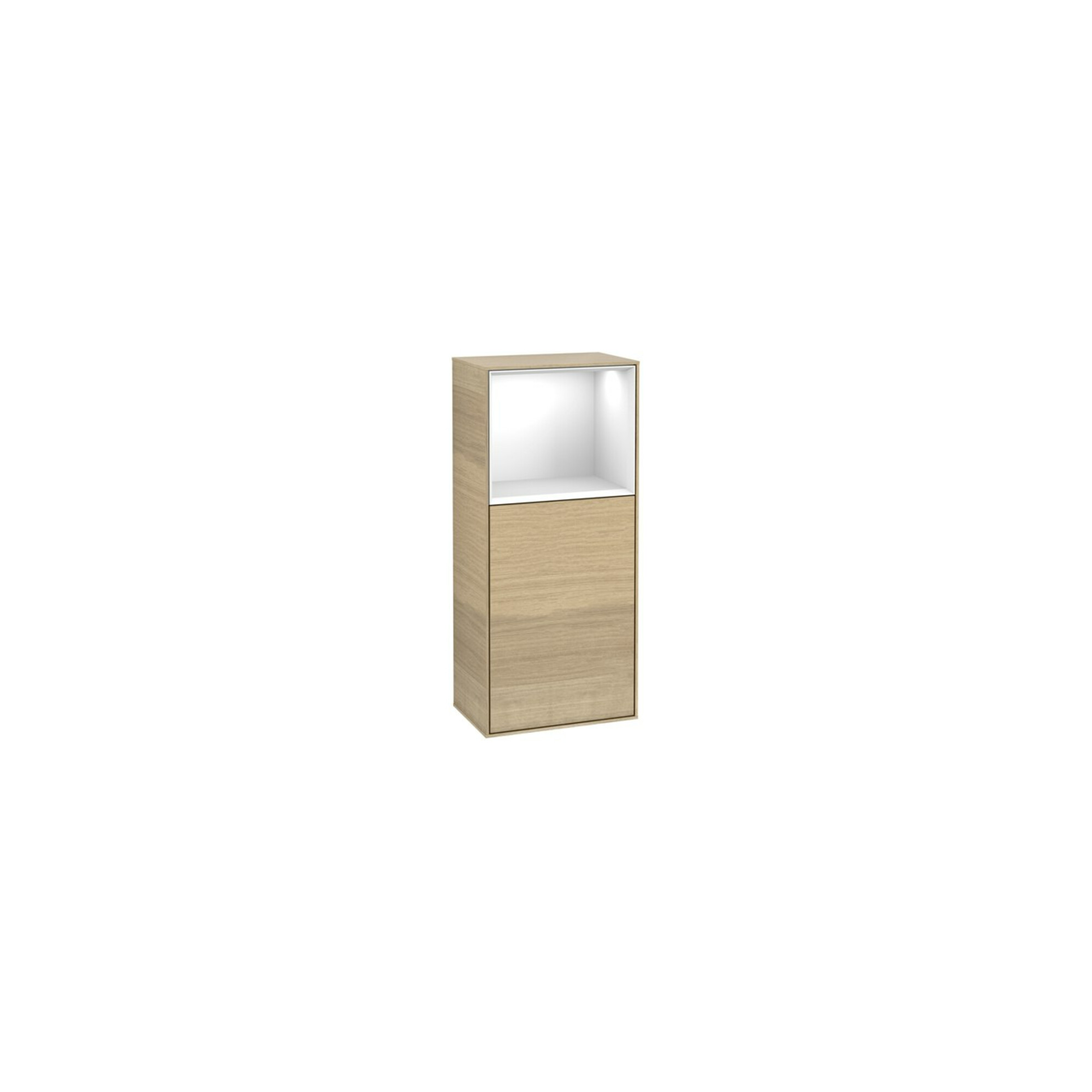 V&B Seitenschrank Finion 41,8x93,6cm, re, Reg ob glo wh., Oa ven ; Villeroy & Boch