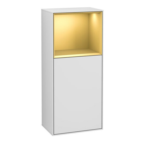 V&B Seitenschrank Finion 41,8x93,6cm, re, Reg ob gol m, wh. m Lac