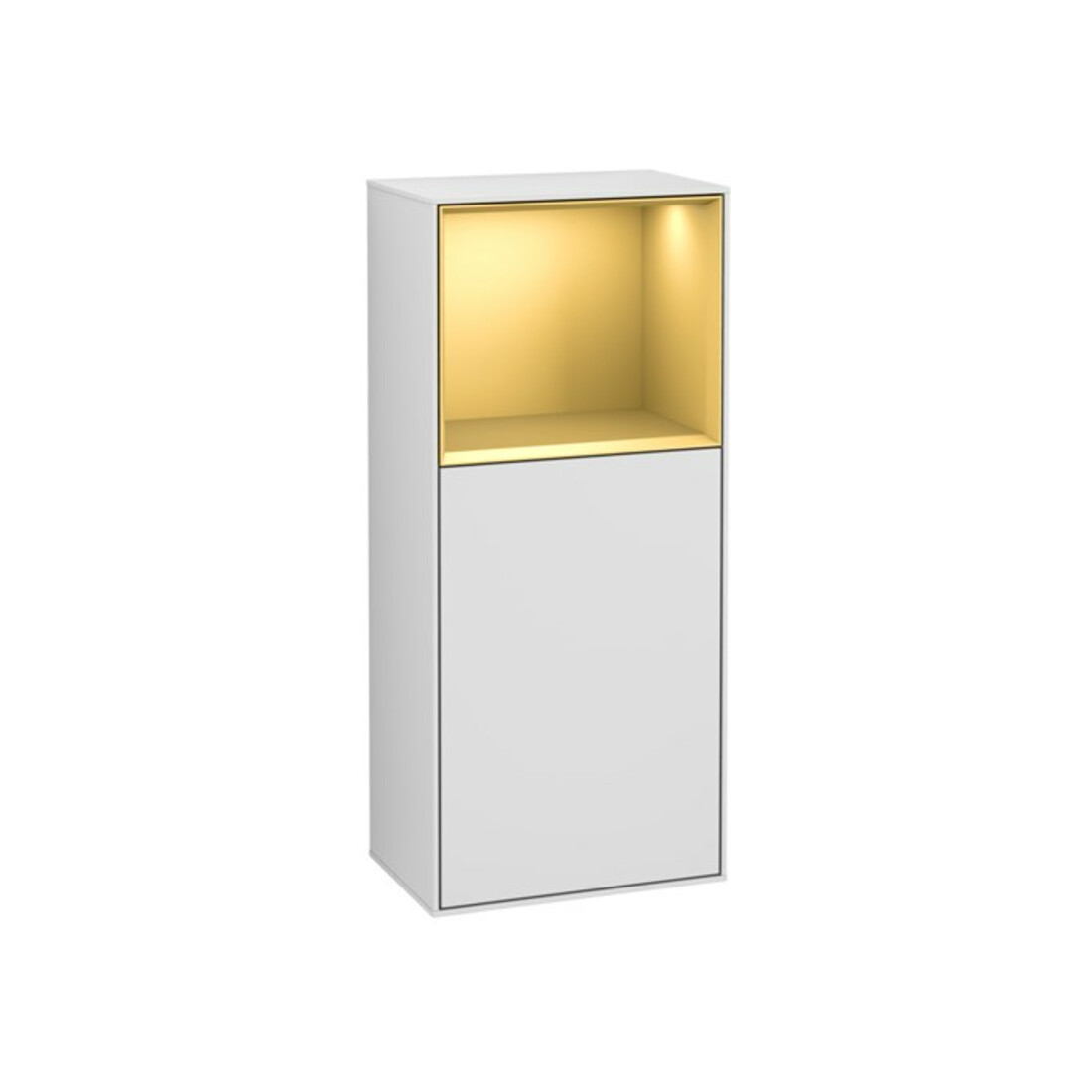 V&B Seitenschrank Finion 41,8x93,6cm, re, Reg ob gol m, wh. m Lac