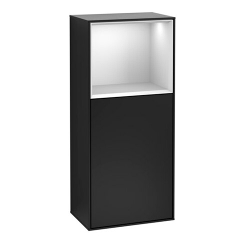 V&B Seitenschrank Finion 41,8x93,6cm, re, Reg ob wh. m, bla m Lac