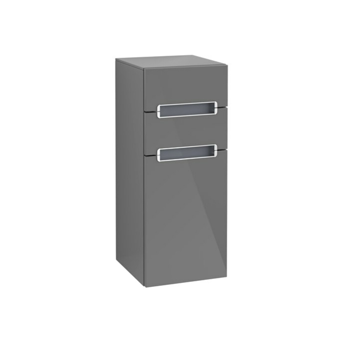 V&B Seitenschrank Subway 2.0 35,6x85,7cm, L, Gr cr, silbergr., glo Gr