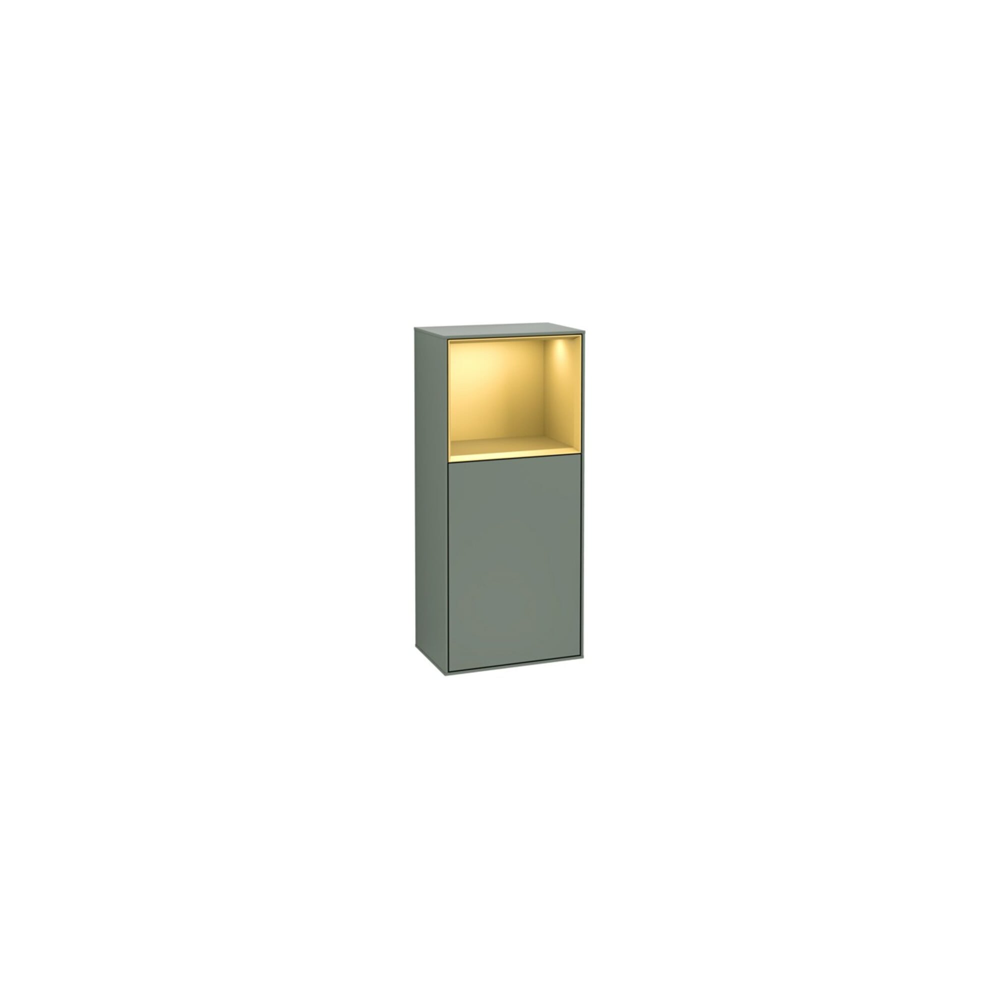 V&B Seitenschrank Wandbeleuchtung Finion 41,8x93,6cm, r, Reg ob gol m, Oli. m Lac ; Villeroy & Boch
