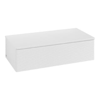 V&B Sideboard mit Frontstruktur Antao 100x26,8x50cm, WBP botti., glo wh. Lac