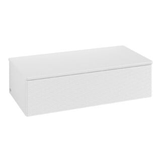 V&B Sideboard mit Frontstruktur Antao 100x26,8x50cm, WBP hon. Oa, glo wh. Lac
