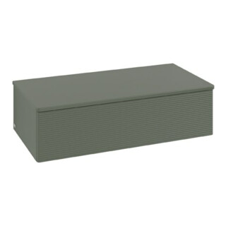 V&B Sideboard mit Frontstruktur Antao 100x26,8x50cm, WBP w wal, lea gre. m Lac