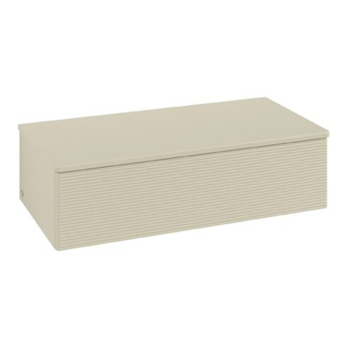 V&B Sideboard mit Frontstruktur Antao 100x26,8x50cm, WBP w. wal, si Gr m Lac