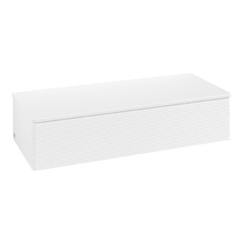 V&B Sideboard mit Frontstruktur Antao 120x26,8x50cm, WBP botti., wh. m Lac