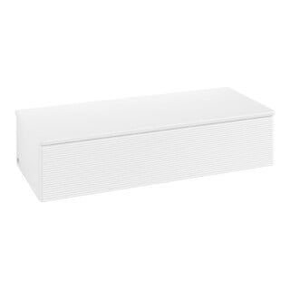 V&B Sideboard mit Frontstruktur Antao 120x26,8x50cm, WBP hon. Oa, wh. m Lac