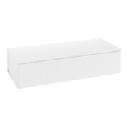 V&B Sideboard mit Frontstruktur Antao 120x26,8x50cm, WBP hon. Oa, wh. m Lac