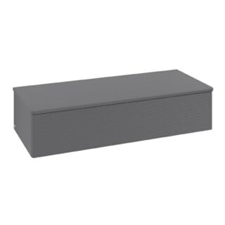 V&B Sideboard mit Frontstruktur Antao 120x26,8x50cm, WBP Lac, Anthrac. m Lac
