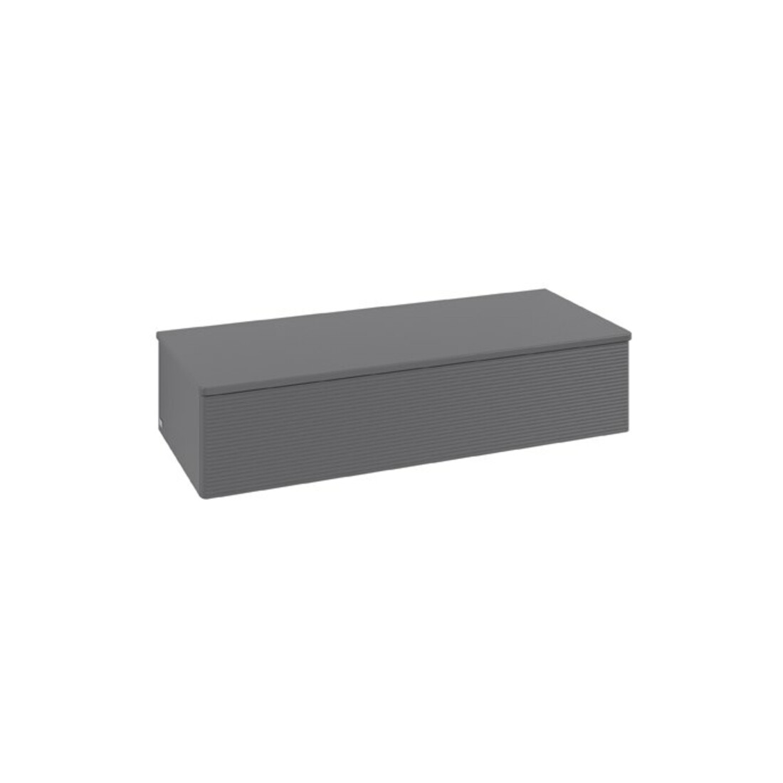 V&B Sideboard mit Frontstruktur Antao 120x26,8x50cm, WBP w wal, Anthrac. m Lac