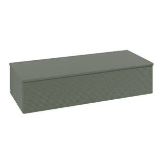 V&B Sideboard mit Frontstruktur Antao 120x26,8x50cm, WBP w wal, lea gre. m Lac