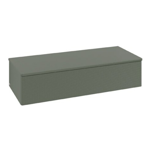 V&B Sideboard mit Frontstruktur Antao 120x26,8x50cm, WBP w wal, lea gre. m Lac