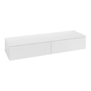 V&B Sideboard mit Frontstruktur Antao 160x26,8x50cm, WBP botti., glo wh. Lac