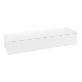 V&B Sideboard mit Frontstruktur Antao 160x26,8x50cm, WBP botti., wh. m Lac
