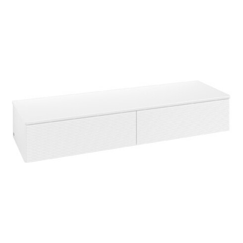V&B Sideboard mit Frontstruktur Antao 160x26,8x50cm, WBP botti., wh. m Lac