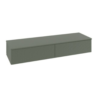 V&B Sideboard mit Frontstruktur Antao 160x26,8x50cm, WBP Lac, lea gre. m Lac