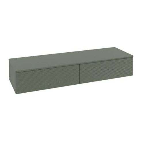V&B Sideboard mit Frontstruktur Antao 160x26,8x50cm, WBP Lac, lea gre. m Lac